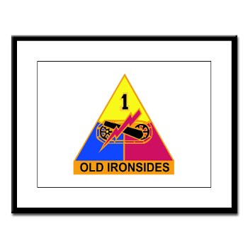 1AD - M01 - 02 - SSI - 1st Armored Division Large Framed Print