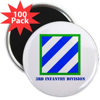 03ID - M01 - 01 - SSI - 3rd Infantry Division with Text 2.25" Magnet (100 pack) - Click Image to Close