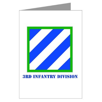 03ID - M01 - 01 - SSI - 3rd Infantry Division with Text Greeting Cards (Pk of 20)
