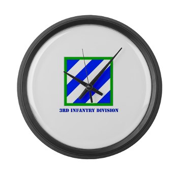 03ID - M01 - 03 - SSI - 3rd Infantry Division with Text Large Wall Clock