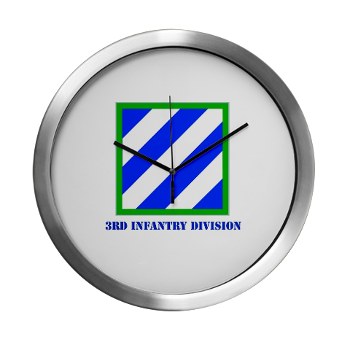 03ID - M01 - 03 - SSI - 3rd Infantry Division with Text Modern Wall Clock