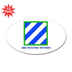 03ID - M01 - 01 - SSI - 3rd Infantry Division with Text Sticker (Oval 10 pk)