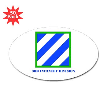 03ID - M01 - 01 - SSI - 3rd Infantry Division with Text Sticker (Oval 50 pk)