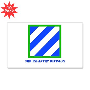 03ID - M01 - 01 - SSI - 3rd Infantry Division with Text Sticker (Rectangle 10 pk)