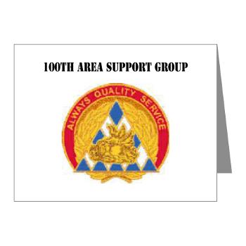 100ASG - M01 - 02 - 100th Area Support Group with Text - Note Cards (Pk of 20)