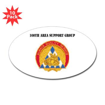 100ASG - M01 - 01 - 100th Area Support Group with Text - Sticker (Oval 10 pk)