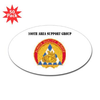 100ASG - M01 - 01 - 100th Area Support Group with Text - Sticker (Oval 50 pk)