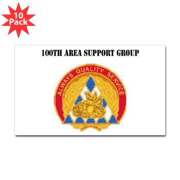 100ASG - M01 - 01 - 100th Area Support Group with Text - Sticker (Rectangle 10 pk)