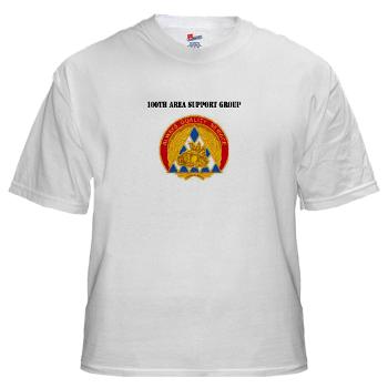 100ASG - A01 - 04 - 100th Area Support Group with Text - White t-Shirt
