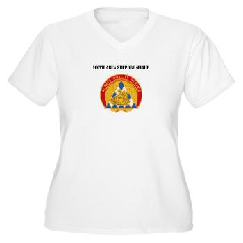100ASG - A01 - 04 - 100th Area Support Group with Text - Women's V-Neck T-Shirt
