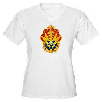 100BSB - A01 - 04 - DUI - 100th Brigade - Support Battalion - Women's V-Neck T-Shirt