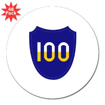 100DIT - M01 - 01 - SSI - 100th Division (Institutional Training) - 3" Lapel Sticker (48 pk) - Click Image to Close