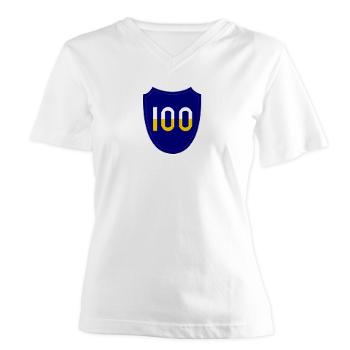 100DIT - A01 - 04 - SSI - 100th Division (Institutional Training) - Women's V-Neck T-Shirt