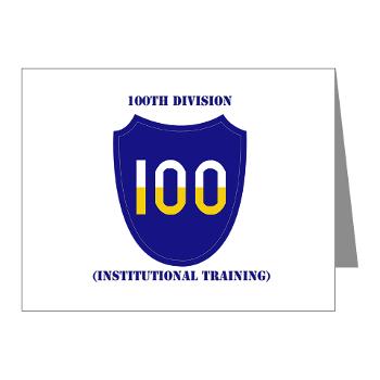 100DIT - M01 - 02 - SSI - 100th Division (Institutional Training) with Text - Note Cards (Pk of 20)