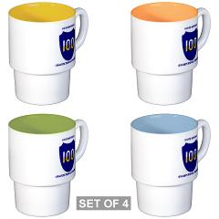 100DIT - M01 - 03 - SSI - 100th Division (Institutional Training) with Text - Stackable Mug Set (4 mugs)