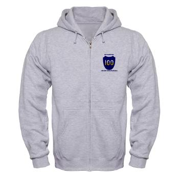 100DIT - A01 - 03 - SSI - 100th Division (Institutional Training) with Text - Zip Hoodie
