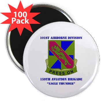 101ABN159CAB - M01 - 01 - DUI - 159th Aviation Bde - Eagle Thunder with Text - 2.25" Magnet (100 pack)