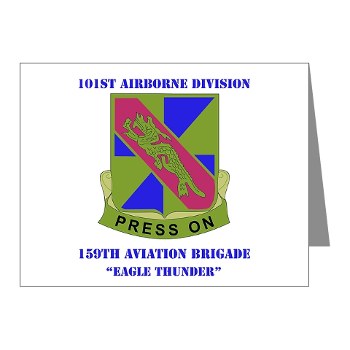 101ABN159CAB - M01 - 02 - DUI - 159th Aviation Bde - Eagle Thunder with Text - Note Cards (Pk of 20)
