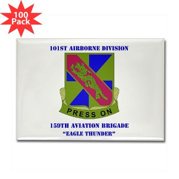 101ABN159CAB - M01 - 01 - DUI - 159th Aviation Bde - Eagle Thunder with Text - Rectangle Magnet (100 pack)
