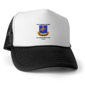 101ABN2BCTS - A01 - 02 - DUI - 2nd BCT - Strike with Text - Trucker Hat - Click Image to Close