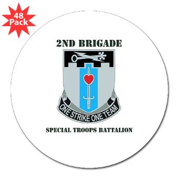 101ABN2BSTB - M01 - 01 - DUI - 2nd Brigade - Special Troops Battalion with Text 3" Lapel Sticker (48 pk)