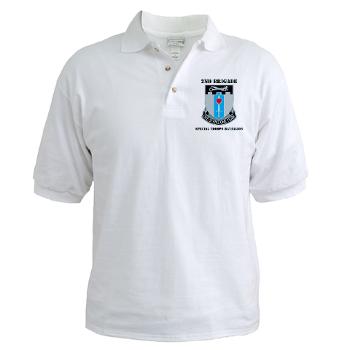 101ABN2BSTB - A01 - 04 - DUI - 2nd Brigade - Special Troops Battalion with Text Golf Shirt