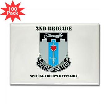 101ABN2BSTB - M01 - 01 - DUI - 2nd Brigade - Special Troops Battalion with Text Rectangle Magnet (100 pack)