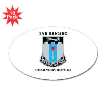 101ABN2BSTB - M01 - 01 - DUI - 2nd Brigade - Special Troops Battalion with Text Sticker (Oval 10 pk)