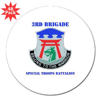 101ABN3BSTB - M01 - 01 - DUI - 3rd Brigade - Special Troops Battalion with Text - 3" Lapel Sticker (48 pk)