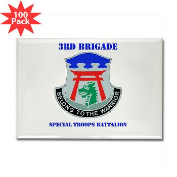 101ABN3BSTB - M01 - 01 - DUI - 3rd Brigade - Special Troops Battalion with Text - Rectangle Magnet (100 pack) - Click Image to Close