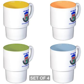 101ABN3BSTB - M01 - 03 - DUI - 3rd Brigade - Special Troops Battalion with Text - Stackable Mug Set (4 mugs)