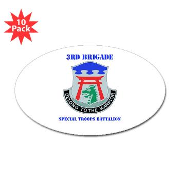 101ABN3BSTB - M01 - 01 - DUI - 3rd Brigade - Special Troops Battalion with Text - Sticker (Oval 10 pk) - Click Image to Close