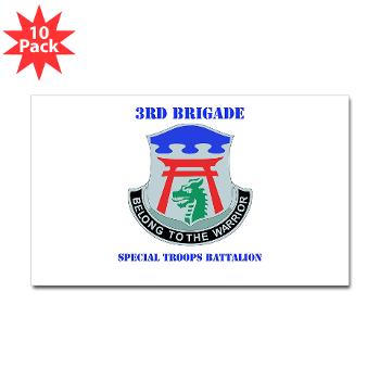 101ABN3BSTB - M01 - 01 - DUI - 3rd Brigade - Special Troops Battalion with Text - Sticker (Rectangle 10 pk)