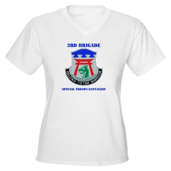 101ABN3BSTB - A01 - 04 - DUI - 3rd Brigade - Special Troops Battalion with Text - Women's V-Neck T-Shirt - Click Image to Close