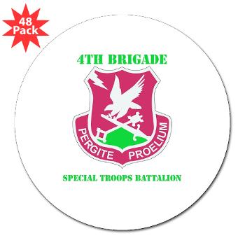 101ABN4BSTB - M01 - 01 - DUI - 4th Bde - Special Troops Bn with Text - 3" Lapel Sticker (48 pk)