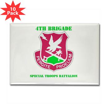 101ABN4BSTB - M01 - 01 - DUI - 4th Bde - Special Troops Bn with Text - Rectangle Magnet (10 pack)
