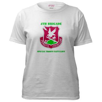 101ABN4BSTB - A01 - 04 - DUI - 4th Bde - Special Troops Bn with Text - Women's T-Shirt - Click Image to Close