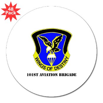 101ABNCAB - M01 - 01 - DUI - 101st Aviation Brigade - Wings of Destiny with Text - 3" Lapel Sticker (48 pk)