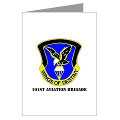 101ABNCAB - M01 - 02 - DUI - 101st Aviation Brigade - Wings of Destiny with Text - Greeting Cards (Pk of 20)