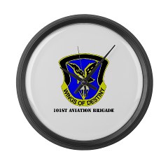 101ABNCAB - M01 - 03 - DUI - 101st Aviation Brigade - Wings of Destiny with Text - Large Wall Clock