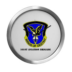 101ABNCAB - M01 - 03 - DUI - 101st Aviation Brigade - Wings of Destiny with Text - Modern Wall Clock