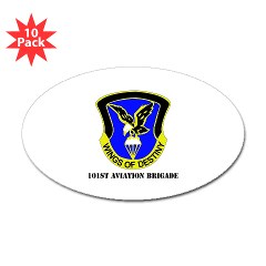 101ABNCAB - M01 - 01 - DUI - 101st Aviation Brigade - Wings of Destiny with Text - Sticker (Oval 10 pk)
