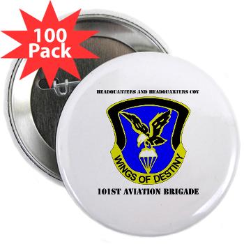 101ABNCABHHC - M01 - 01 - DUI - Headquarter and Headquarters Coy with Text - 2.25" Button (100 pack) - Click Image to Close