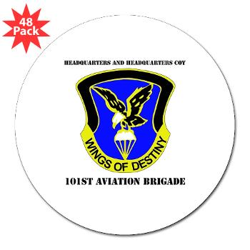 101ABNCABHHC - M01 - 01 - DUI - Headquarter and Headquarters Coy with Text - 3" Lapel Sticker (48 pk) - Click Image to Close
