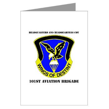 101ABNCABHHC - M01 - 02 - DUI - Headquarter and Headquarters Coy with Text - Greeting Cards (Pk of 20)