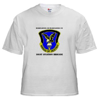 101ABNCABHHC - A01 - 04 - DUI - Headquarter and Headquarters Coy with Text - White T-Shirt