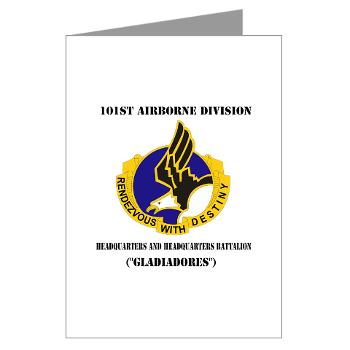 101ABNHHB - M01 - 02 - 101st Headquarters and Headquarters Battalion with Text Greeting Cards (Pk of 10) - Click Image to Close