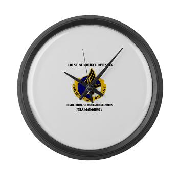 101ABNHHB - M01 - 03 - 101st Headquarters and Headquarters Battalion with Text Large Wall Clock