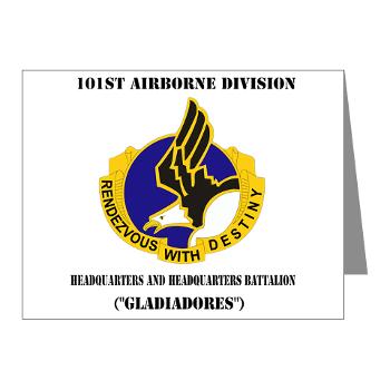101ABNHHB - M01 - 02 - 101st Headquarters and Headquarters Battalion with Text Note Cards (Pk of 20)