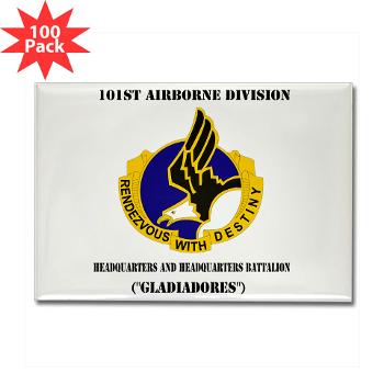 101ABNHHB - M01 - 01 - 101st Headquarters and Headquarters Battalion with Text Rectangle Magnet (100 pack)